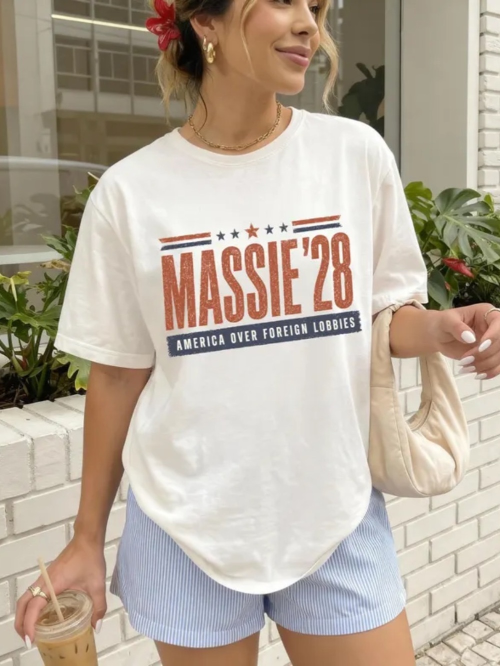 Gildan White Massie '28 Graphic Tee, Political Statement T-Shirt For Unisex